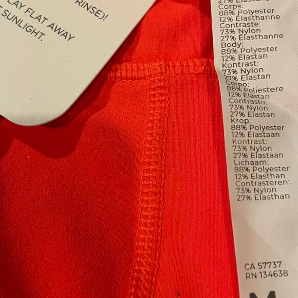 Fabletics Women’s On-The-Go Powerhold HW 6” Orange Athletic Short Sz M nwt - Picture 4 of 5